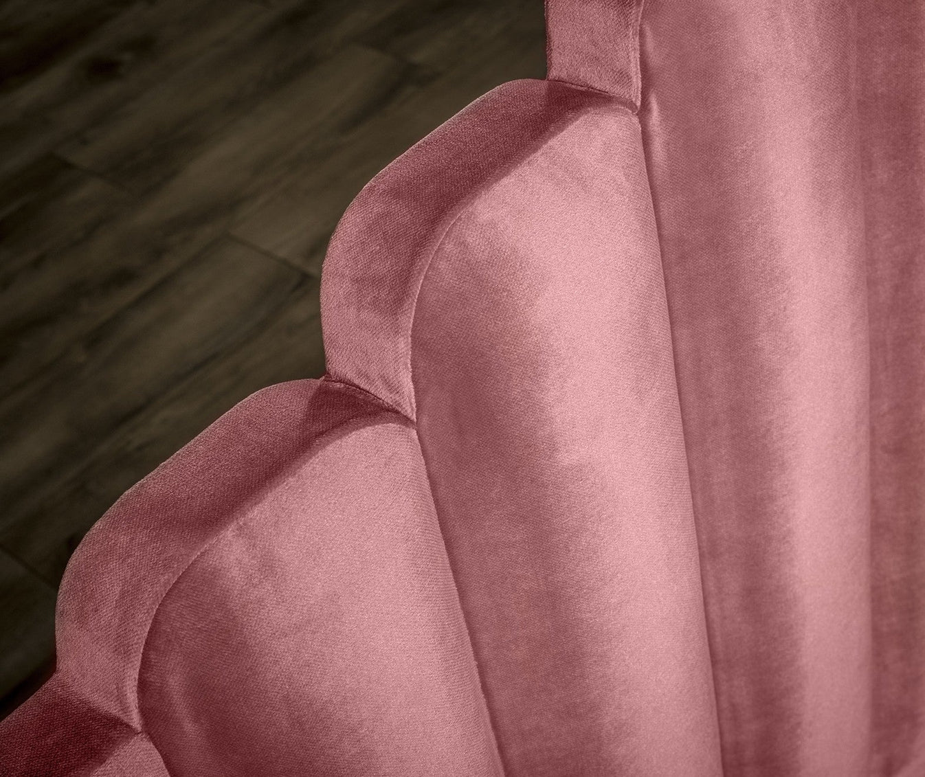 Fabric swatches in soft pink velvet